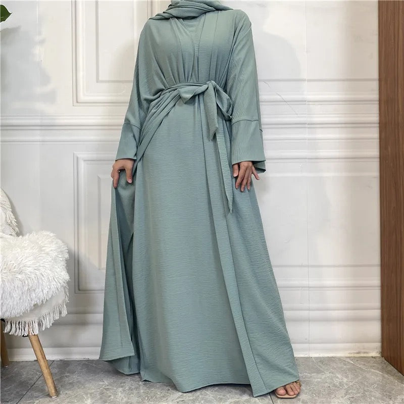 2 pc Crinkle Abaya Set
