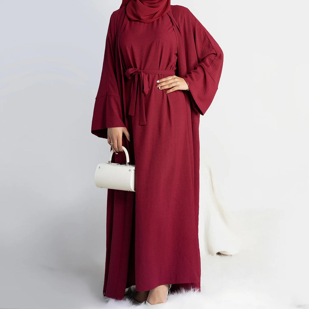 2 pc Crinkle Abaya Set