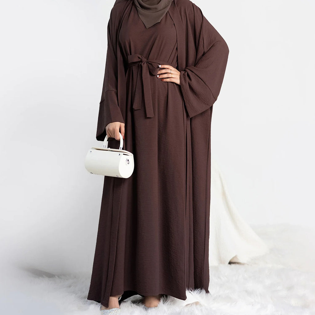 2 pc Crinkle Abaya Set