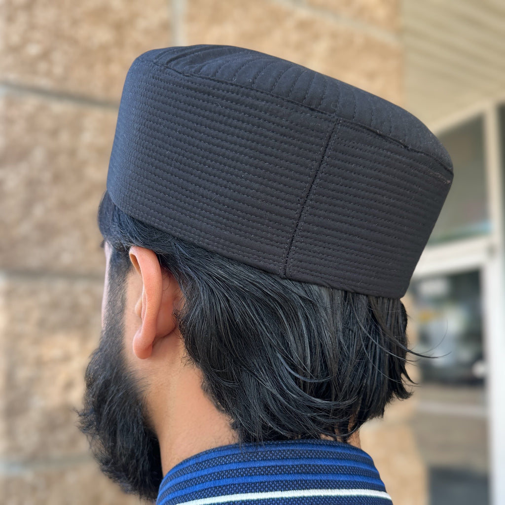 Men's Premium Kufi - Solid Black Cap