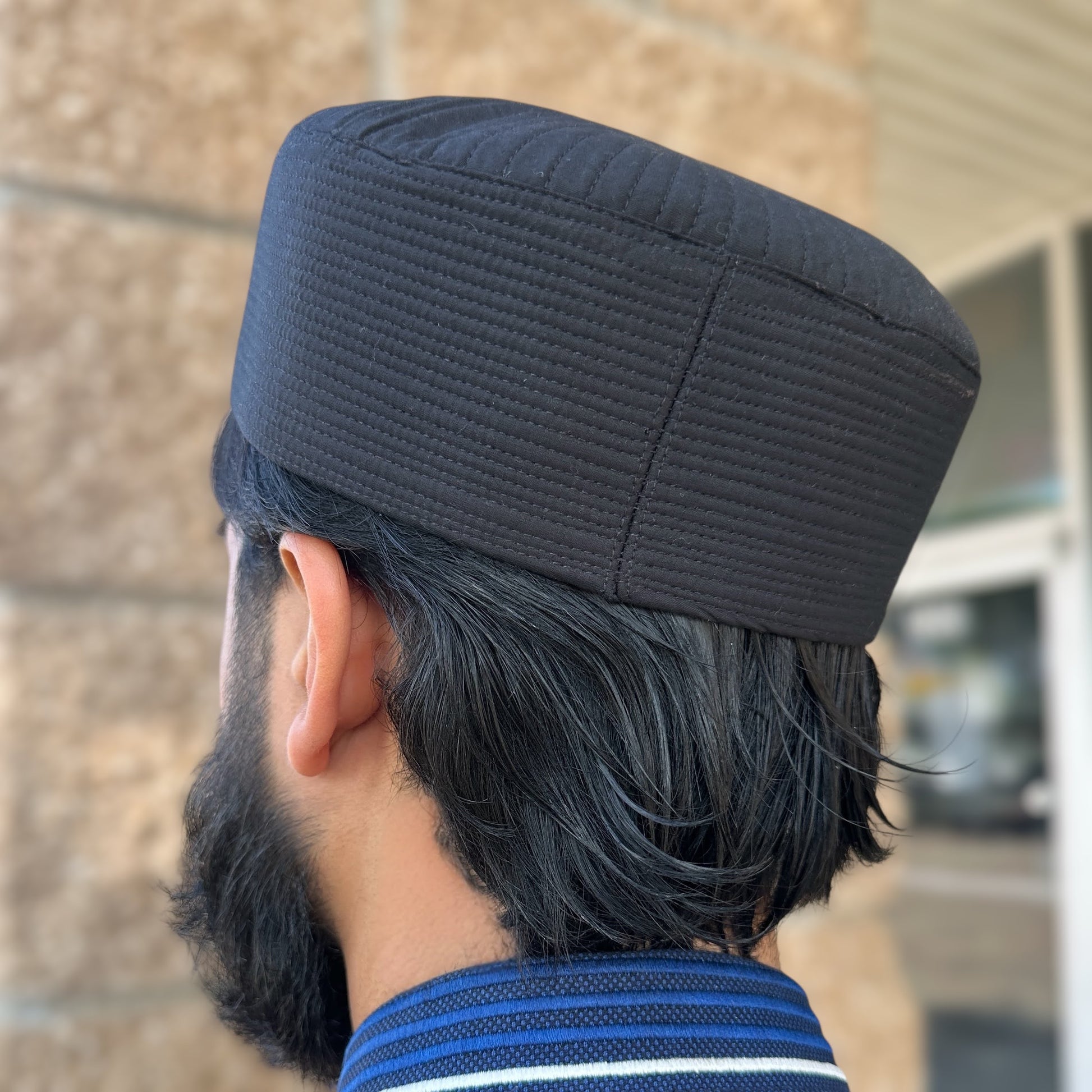 Men's Premium Kufi - Solid Black Cap