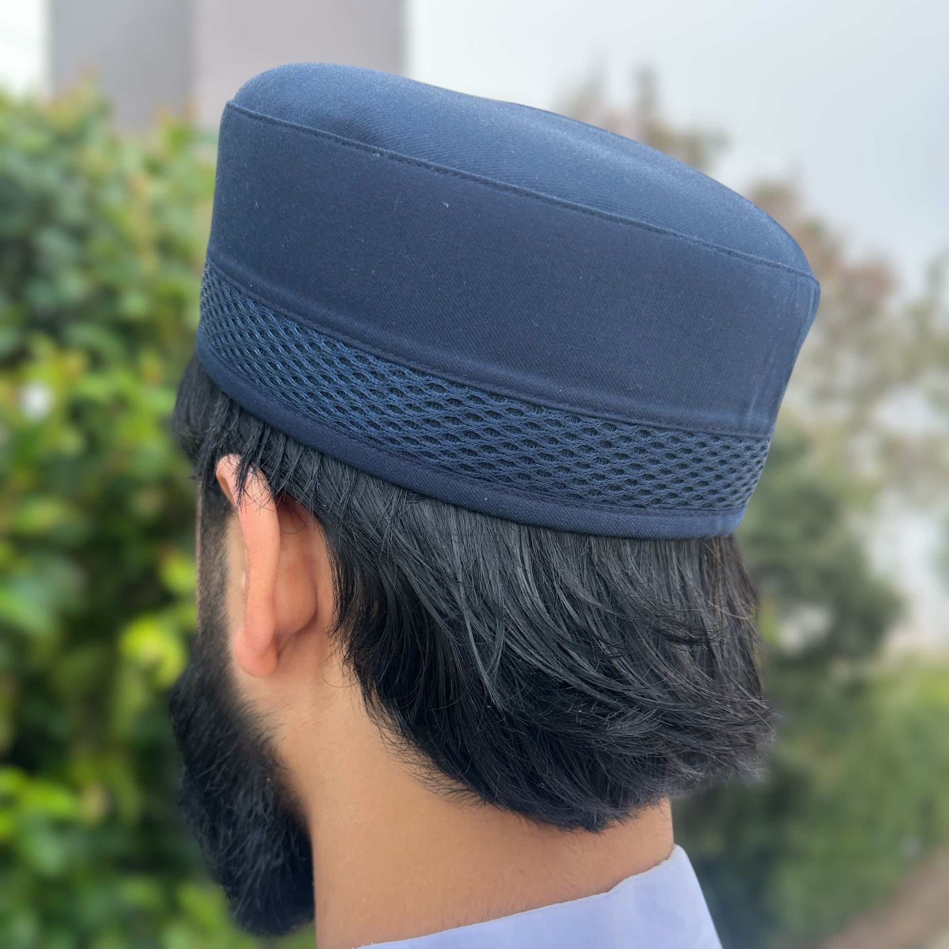 Men's Premium Kufi - Navy Blue Banner Cap