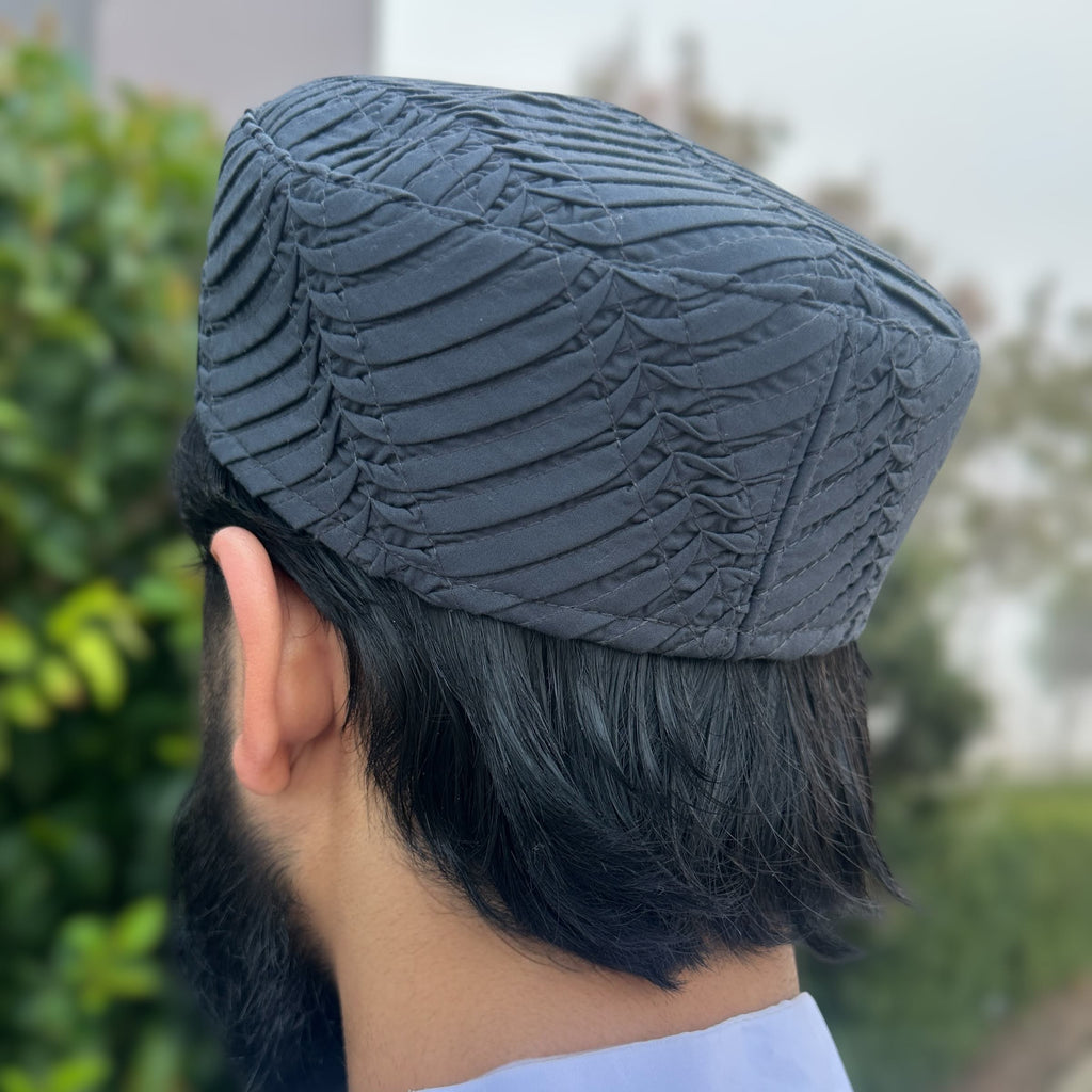Men's Premium Kufi - Black Ripple Cap