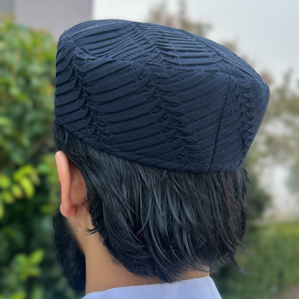 Men's Premium Kufi - Black Ripple Cap