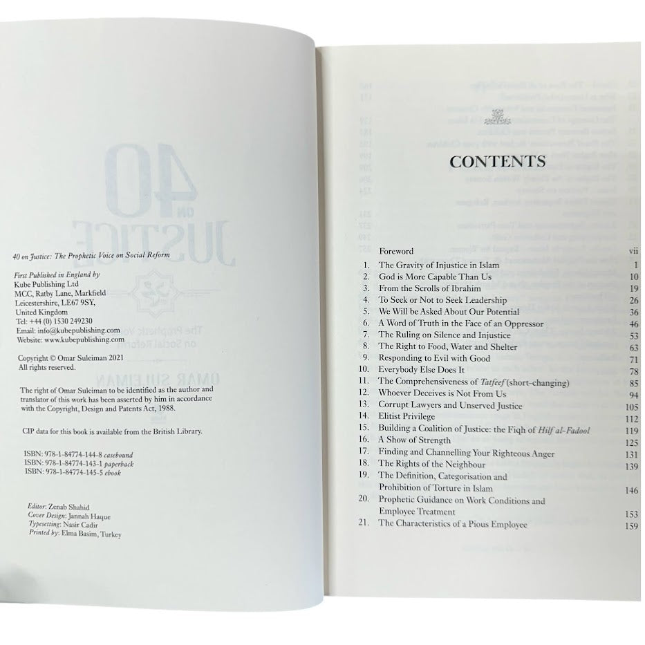 40 on Justice (The Prophetic Voice on Social Reform) by Imam Omar Suleiman