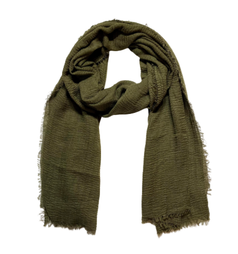 Cotton Crinkle - Army Green