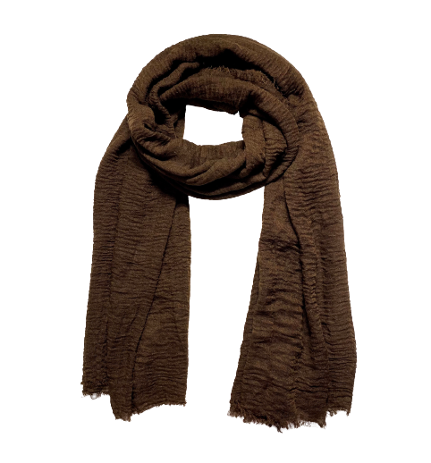 Cotton Crinkle - Brown