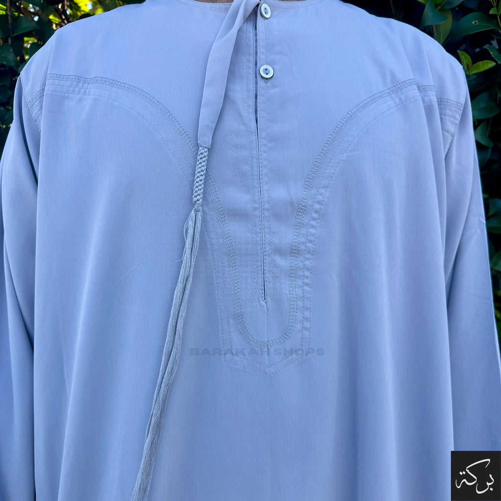 IKAF Men's Omani Thobe - Royal Silver