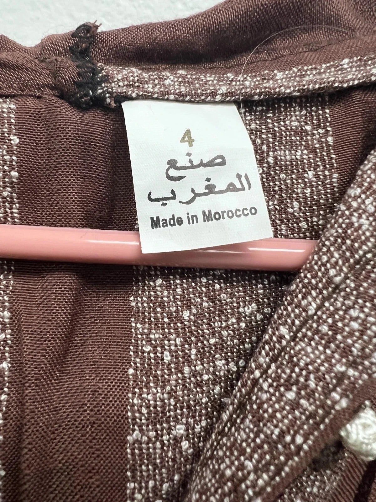 Men's Moroccan Striped Hoodie Thobe - Brown/Silver