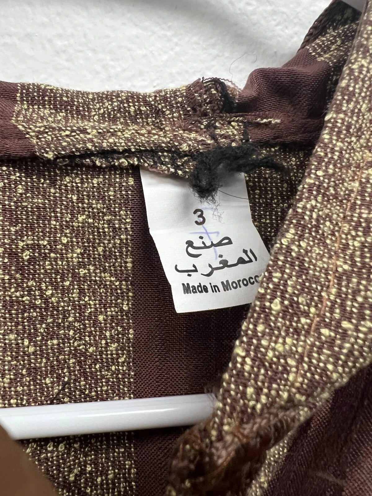 Men's Moroccan Striped Hoodie Thobe - Brown/Gold