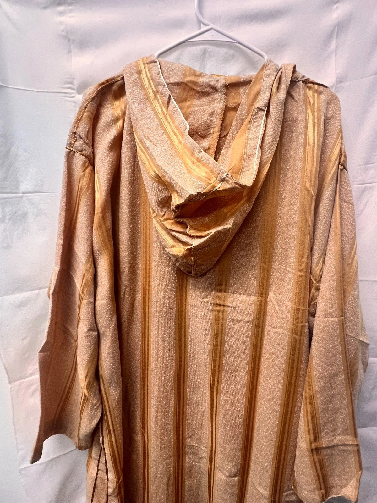 Men's Moroccan Striped Hoodie Thobe - Orange
