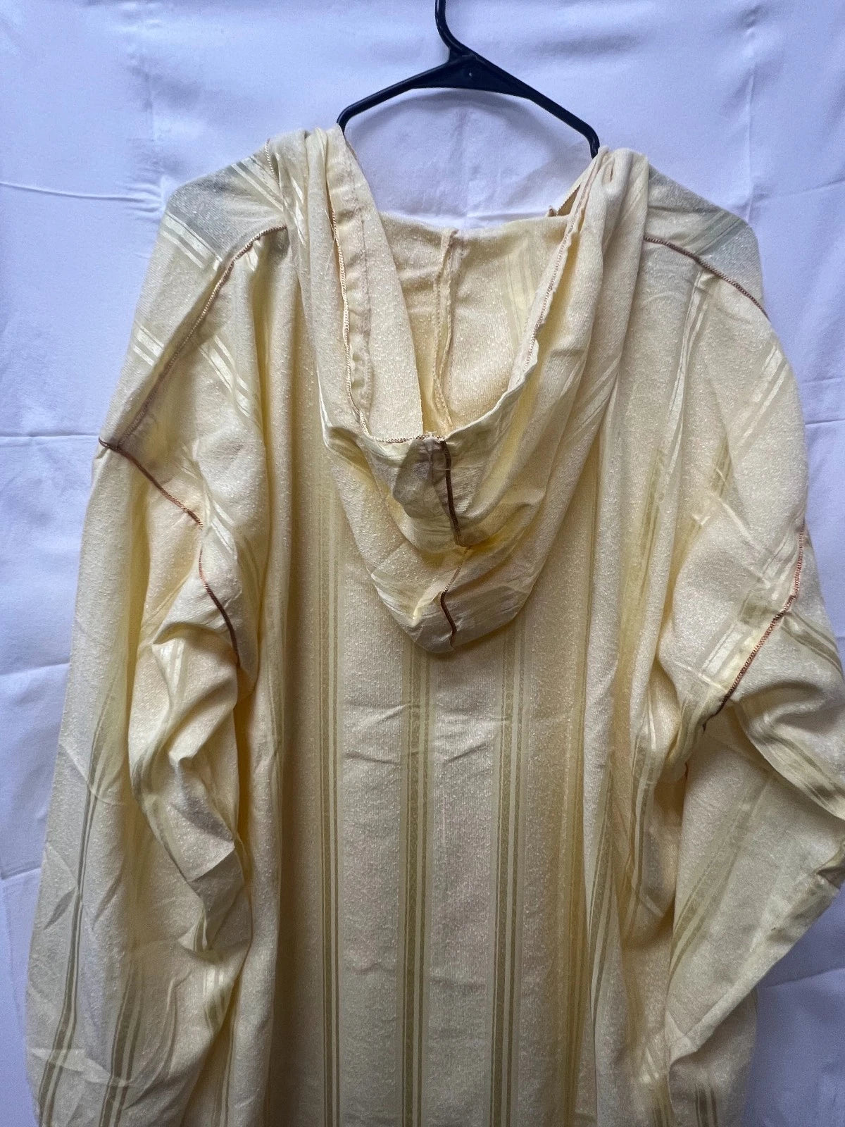 Men's Moroccan Striped Hoodie Thobe - Yellow