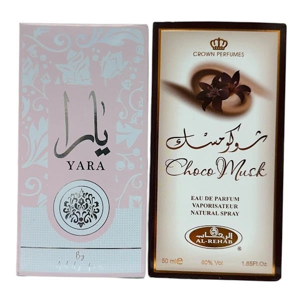 Choco Musk 50mL + Yara 50mL EDP Perfume Sprays Bundle