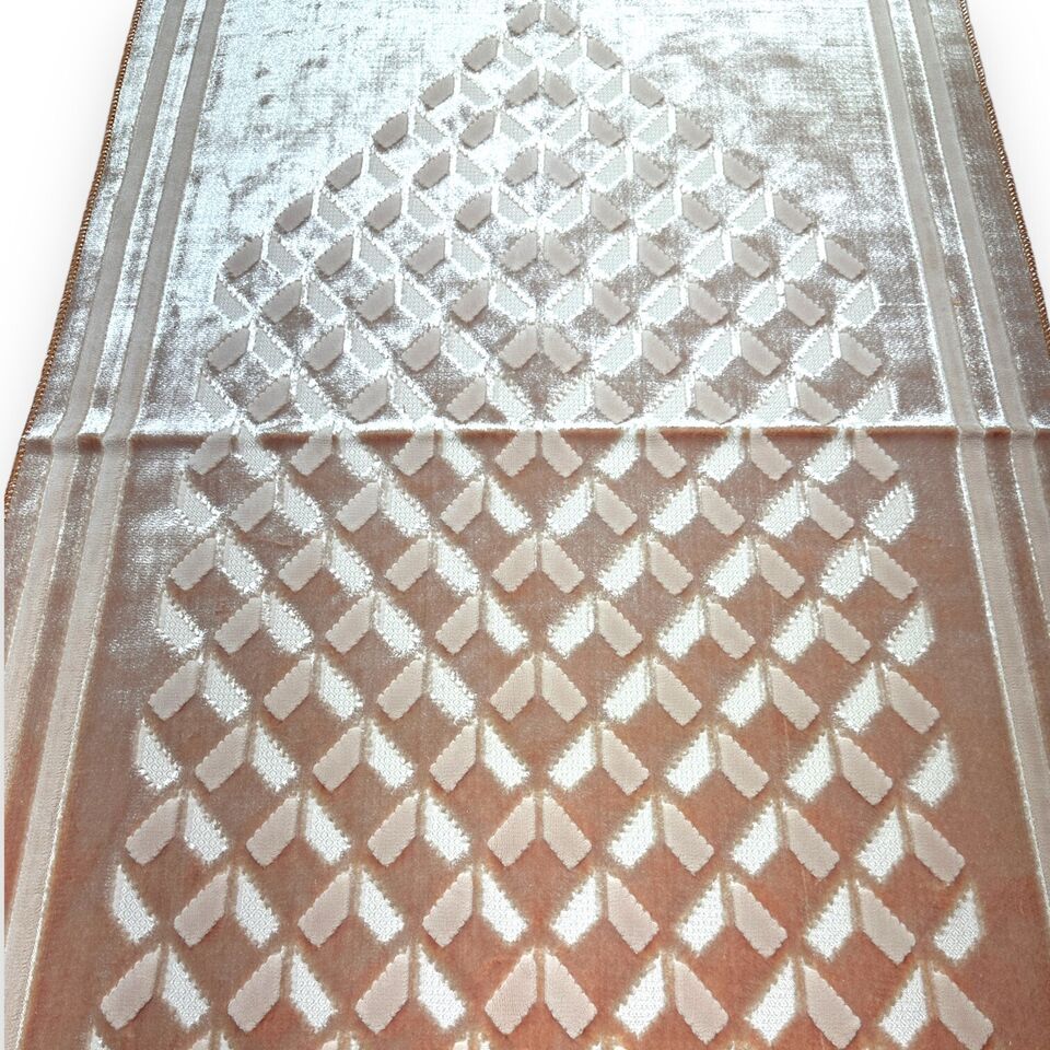 Velvet Prayer Rug - Peach/Orange